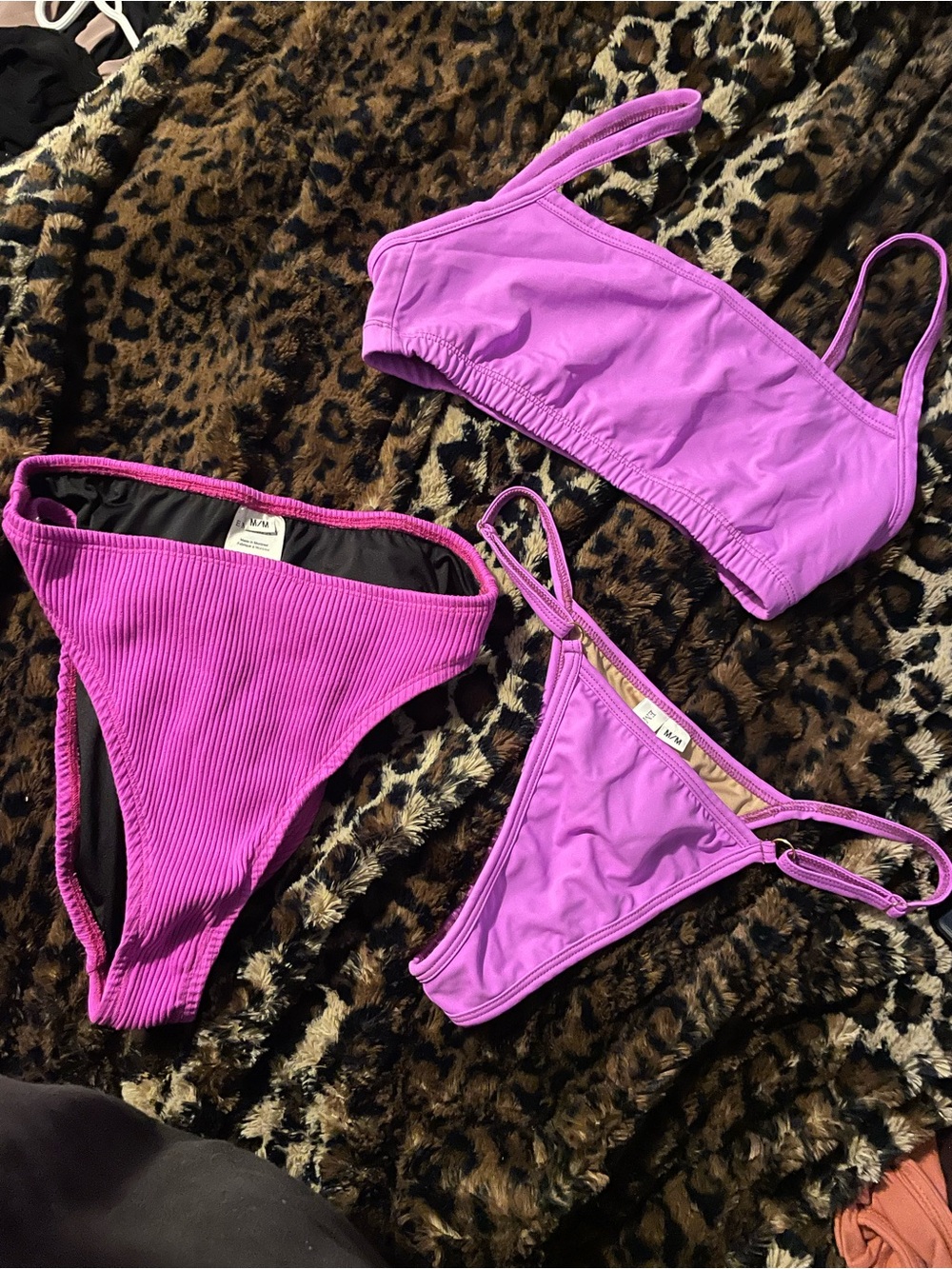Bright Magenta Bikini Set - 3 Piece SM TOP MED BOTTOMS